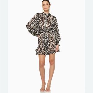 Elliatt Black and Brown Long Sleeve Dress